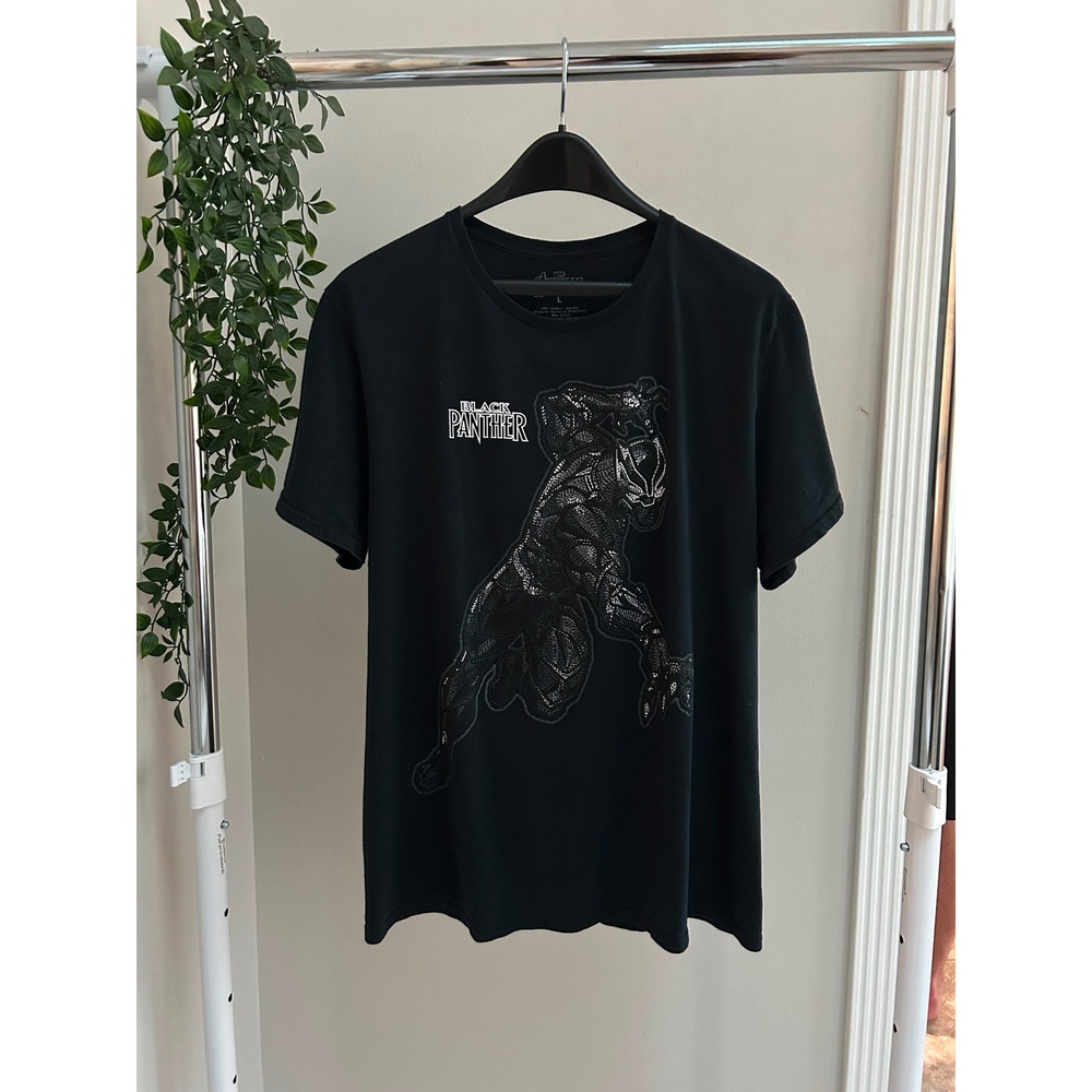 Gently Used Marvel Black Panther Graphic T-Shirt Black 1061984-01/19 Mens L